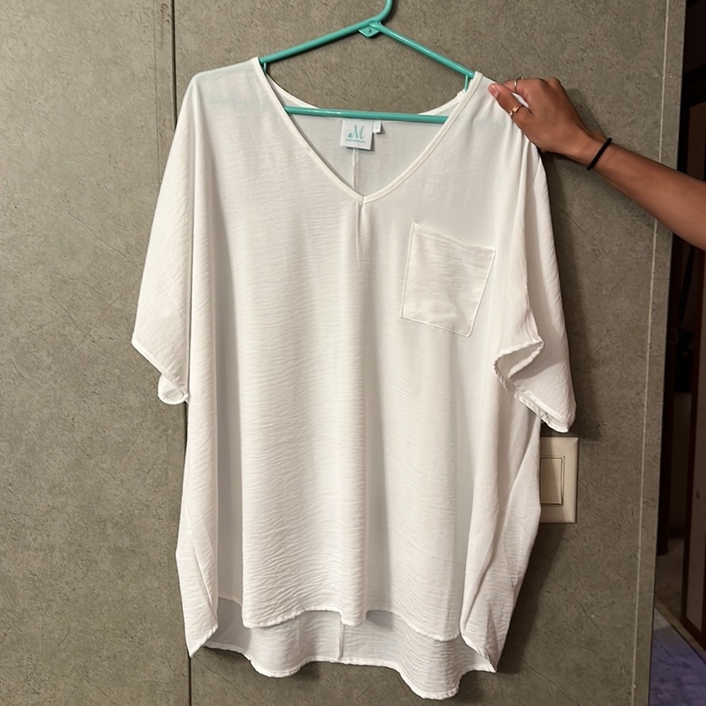 Shop the Mint Boutique White Oversized Blouse